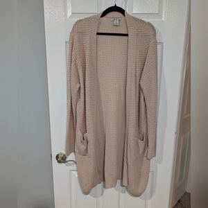 Emma's Expression Maternity Light Pink Open-Front Sweater in Size 2X
